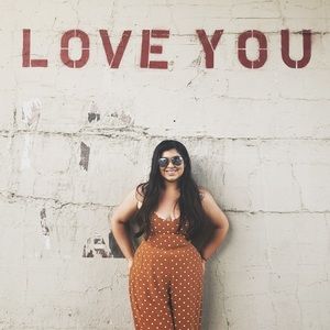 American eagle polka dot jumpsuit